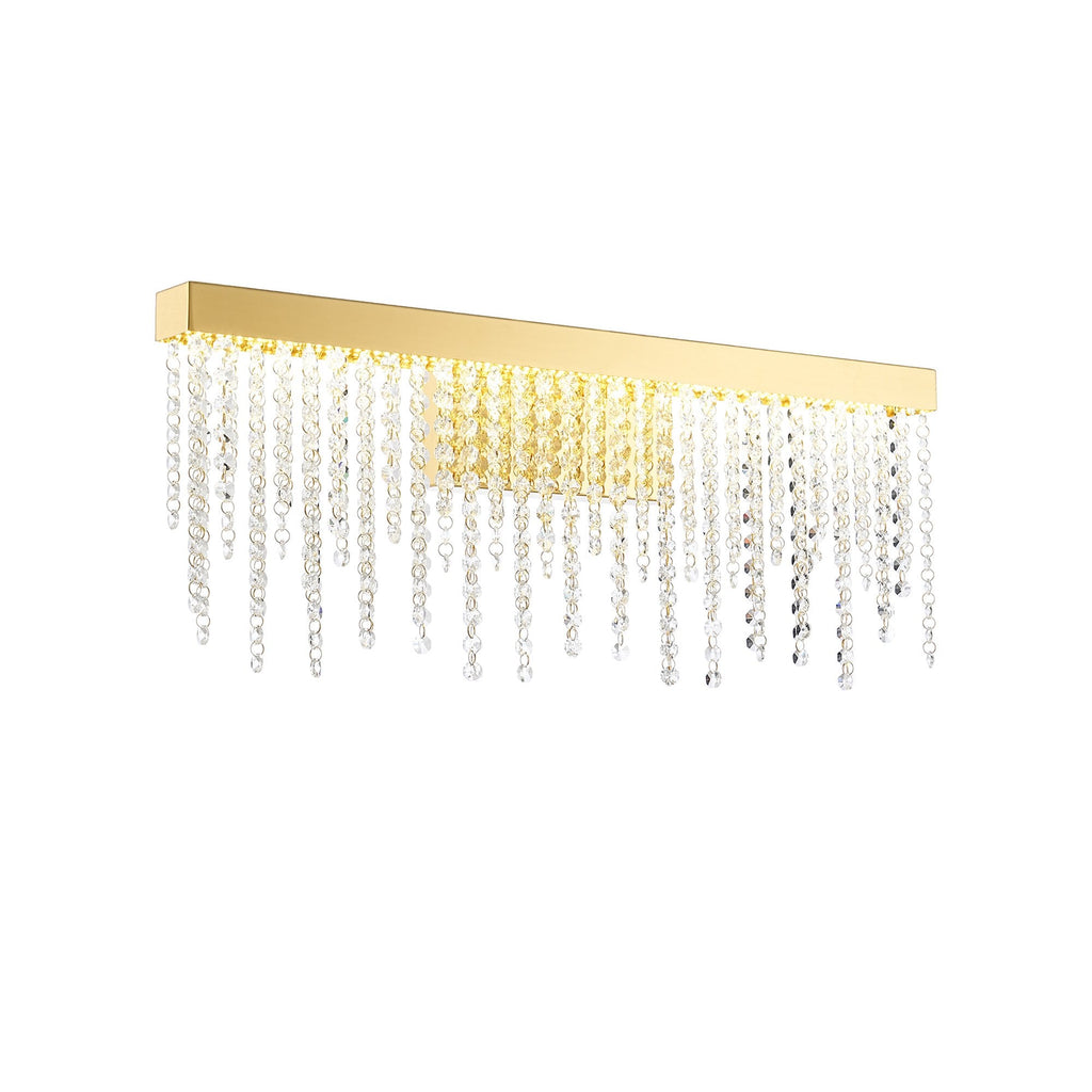 IL32881 Bano Large Dimmable Wall Light 12W LED French Gold / Crystal Chain