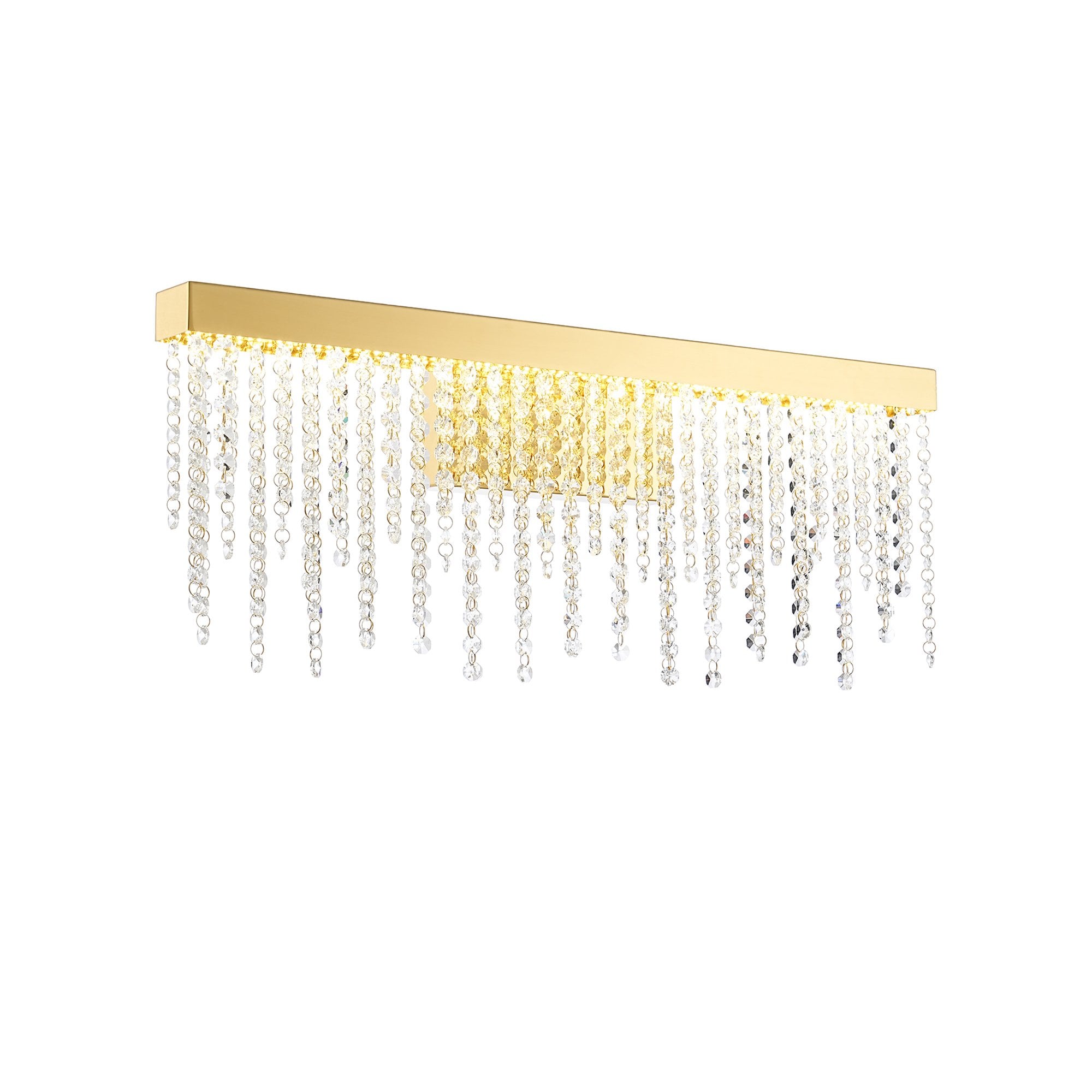 IL32881 Bano Large Dimmable Wall Light 12W LED French Gold / Crystal Chain