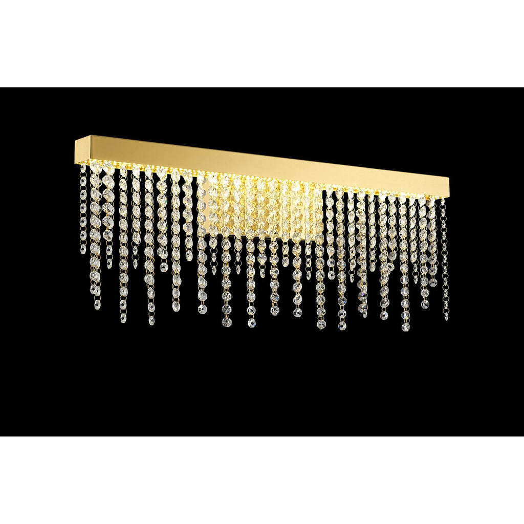 IL32881 Bano Large Dimmable Wall Light 12W LED French Gold / Crystal Chain