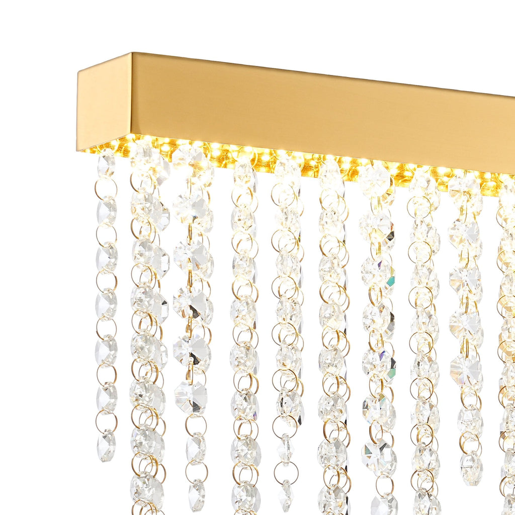 IL32881 Bano Large Dimmable Wall Light 12W LED French Gold / Crystal Chain