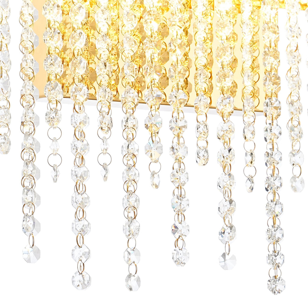 IL32881 Bano Large Dimmable Wall Light 12W LED French Gold / Crystal Chain