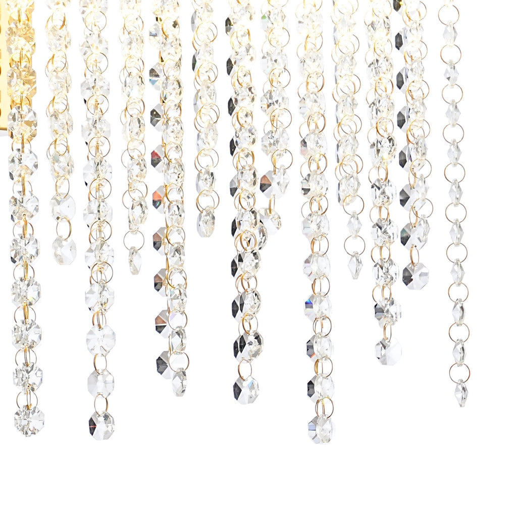 IL32881 Bano Large Dimmable Wall Light 12W LED French Gold / Crystal Chain