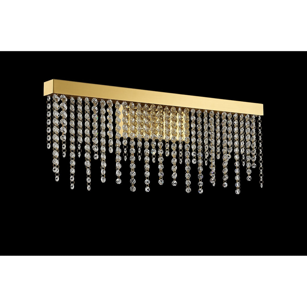 IL32881 Bano Large Dimmable Wall Light 12W LED French Gold / Crystal Chain