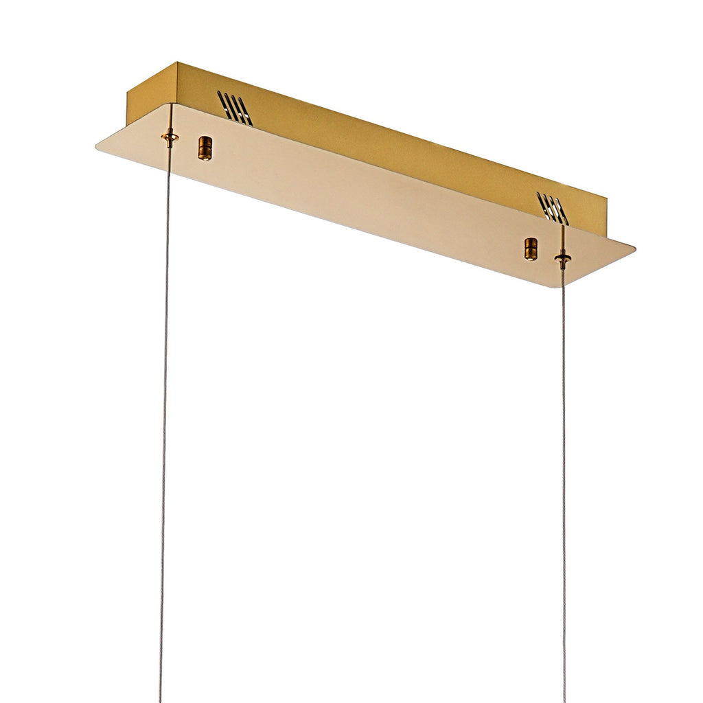IL32877 Bano Linear Dimmable Pendant 40W LED French Gold / Crystal Chain