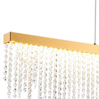 IL32877 Bano Linear Dimmable Pendant 40W LED French Gold / Crystal Chain