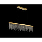 IL32877 Bano Linear Dimmable Pendant 40W LED French Gold / Crystal Chain