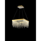 IL32873 Bano Square Dimmable Pendant 29W LED French Gold / Crystal Chain (S)