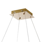 IL32873 Bano Square Dimmable Pendant 29W LED French Gold / Crystal Chain