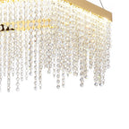 IL32873 Bano Square Dimmable Pendant 29W LED French Gold / Crystal Chain