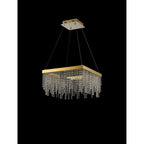 IL32873 Bano Square Dimmable Pendant 29W LED French Gold / Crystal Chain