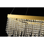 IL32873 Bano Square Dimmable Pendant 29W LED French Gold / Crystal Chain (S)
