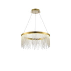 IL32871 Bano Round Dimmable Pendant 29W LED French Gold / Crystal Chain