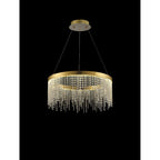 IL32871 Bano Round Dimmable Pendant 29W LED French Gold / Crystal Chain
