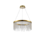 IL32871 Bano Round Dimmable Pendant 29W LED French Gold / Crystal Chain