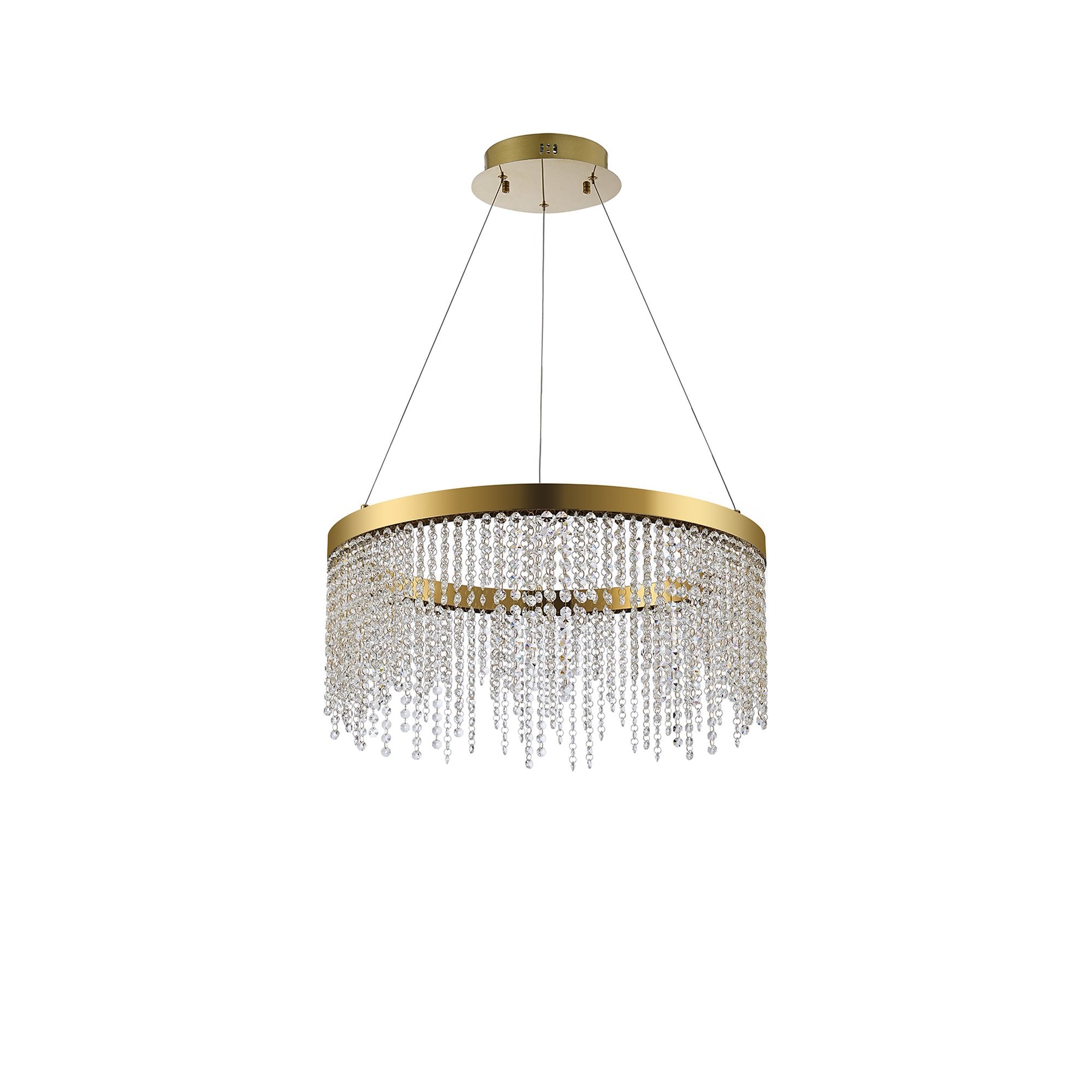 IL32871 Bano Round Dimmable Pendant 29W LED French Gold / Crystal Chain