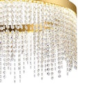 IL32871 Bano Round Dimmable Pendant 29W LED French Gold / Crystal Chain