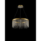 IL32871 Bano Round Dimmable Pendant 29W LED French Gold / Crystal Chain