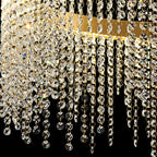 IL32871 Bano Round Dimmable Pendant 29W LED French Gold / Crystal Chain