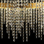 IL32871 Bano Round Dimmable Pendant 29W LED French Gold / Crystal Chain