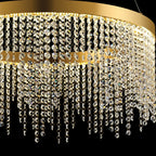 IL32871 Bano Round Dimmable Pendant 29W LED French Gold / Crystal Chain