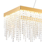 IL32875 Bano Rectangular Dimmable Pendant 40W LED French Gold / Crystal Chain (S)