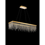 IL32875 Bano Rectangular Dimmable Pendant 40W LED French Gold / Crystal Chain