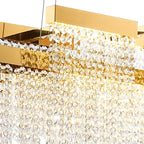 IL32878 Bano Linear 3 Light Dimmable Pendant 46W LED French Gold / Crystal Chain