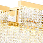 IL32878 Bano Linear 3 Light Dimmable Pendant 46W LED French Gold / Crystal Chain