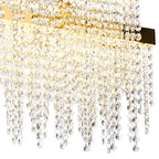 IL32878 Bano Linear 3 Light Dimmable Pendant 46W LED French Gold / Crystal Chain