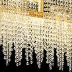 IL32878 Bano Linear 3 Light Dimmable Pendant 46W LED French Gold / Crystal Chain