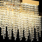 IL32878 Bano Linear 3 Light Dimmable Pendant 46W LED French Gold / Crystal Chain