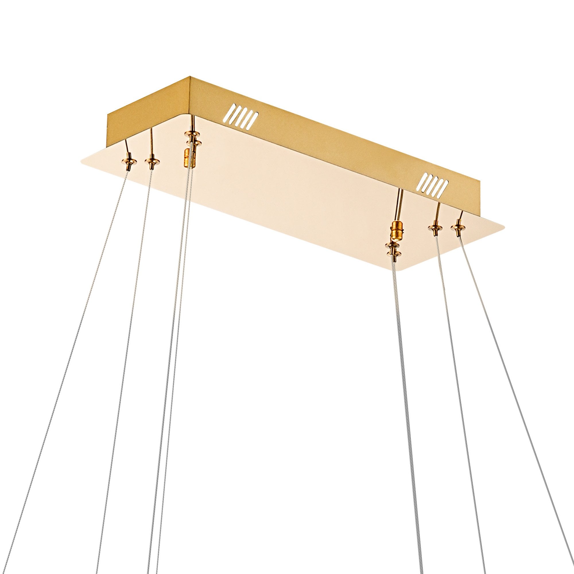 IL32876 Bano Rectangular 2 Tier Dimmable Pendant 65W LED French Gold / Crystal Chain