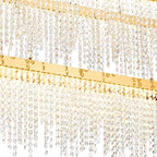IL32876 Bano Rectangular 2 Tier Dimmable Pendant 65W LED French Gold / Crystal Chain
