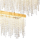 IL32876 Bano Rectangular 2 Tier Dimmable Pendant 65W LED French Gold / Crystal Chain