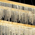 IL32876 Bano Rectangular 2 Tier Dimmable Pendant 65W LED French Gold / Crystal Chain