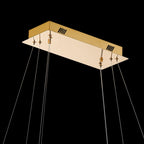 IL32876 Bano Rectangular 2 Tier Dimmable Pendant 65W LED French Gold / Crystal Chain