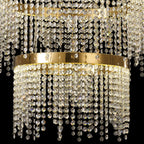 IL32916 Bano Round 3 Tier Dimmable Pendant 90W LED French Gold / Crystal Chain