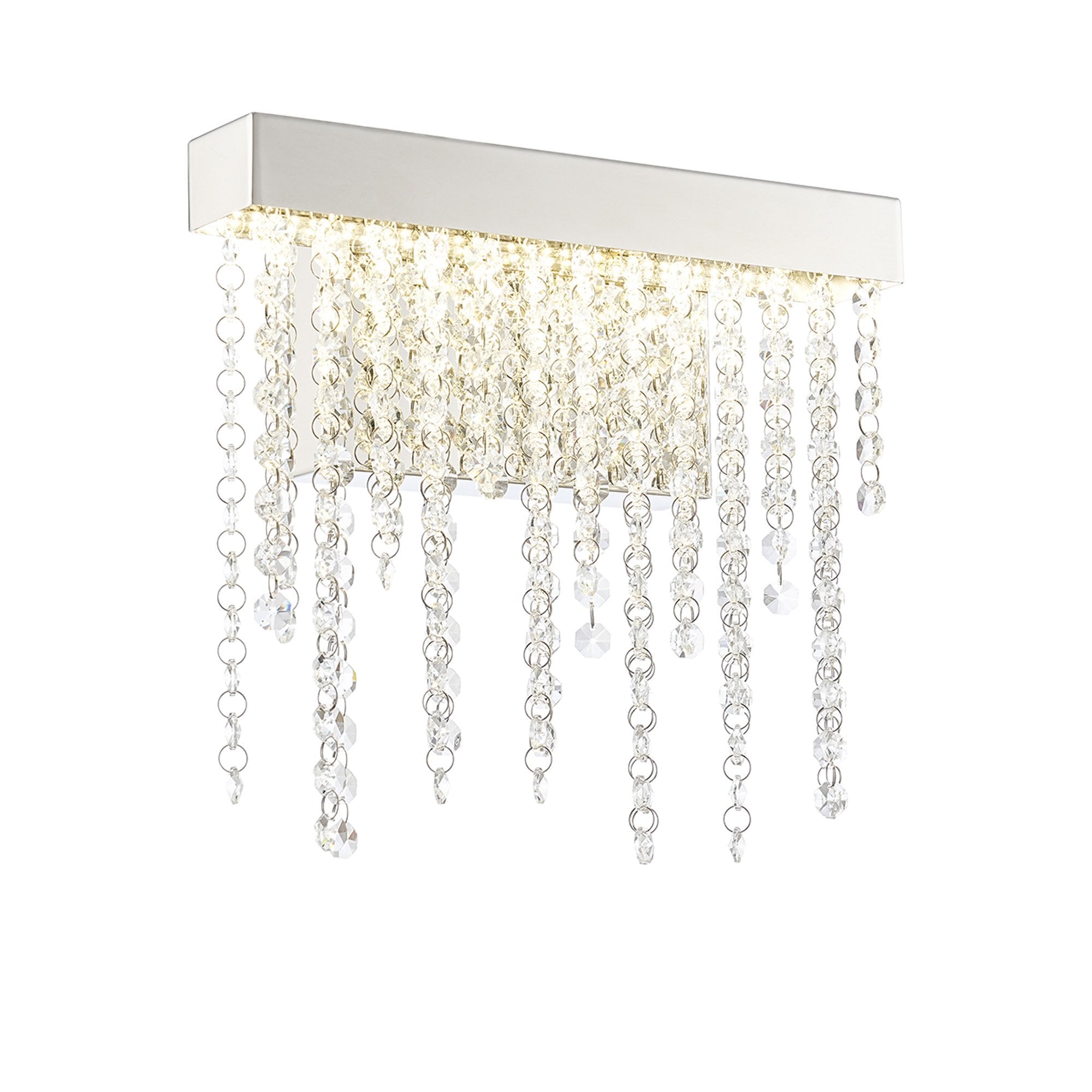 IL32868 Bano Small Dimmable Wall Light 6W LED Polished Chrome / Crystal Chain