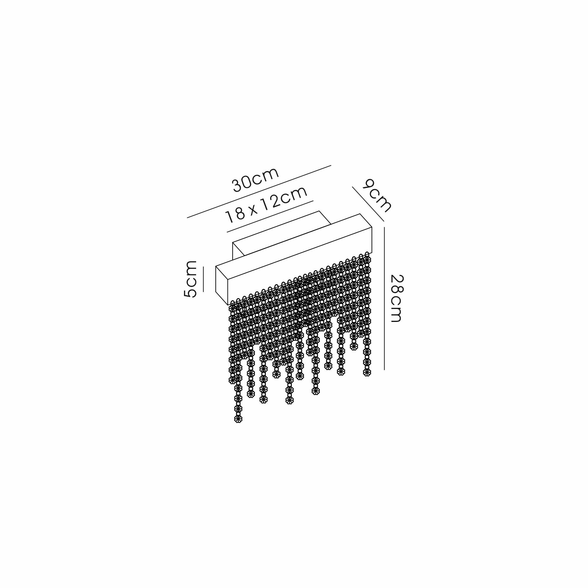 IL32868 Bano Small Dimmable Wall Light 6W LED Polished Chrome / Crystal Chain
