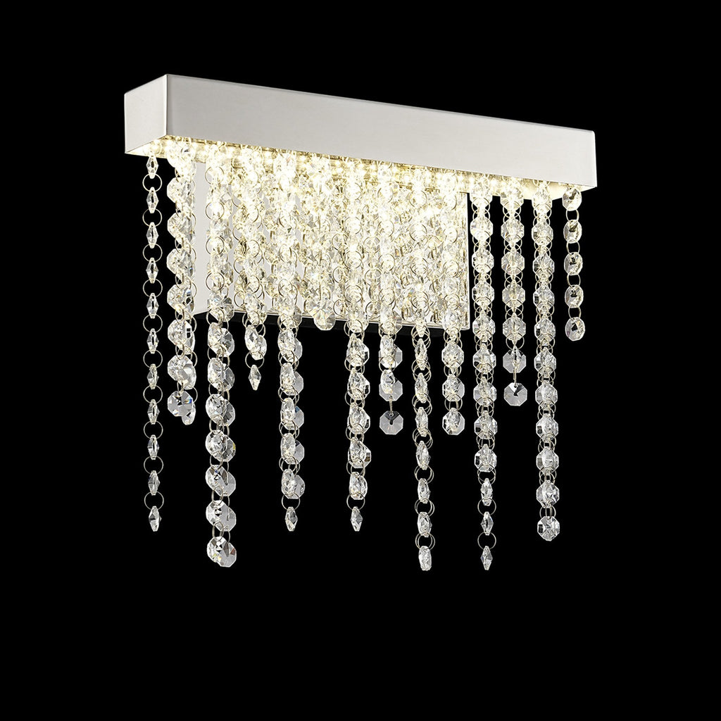 IL32868 Bano Small Dimmable Wall Light 6W LED Polished Chrome / Crystal Chain