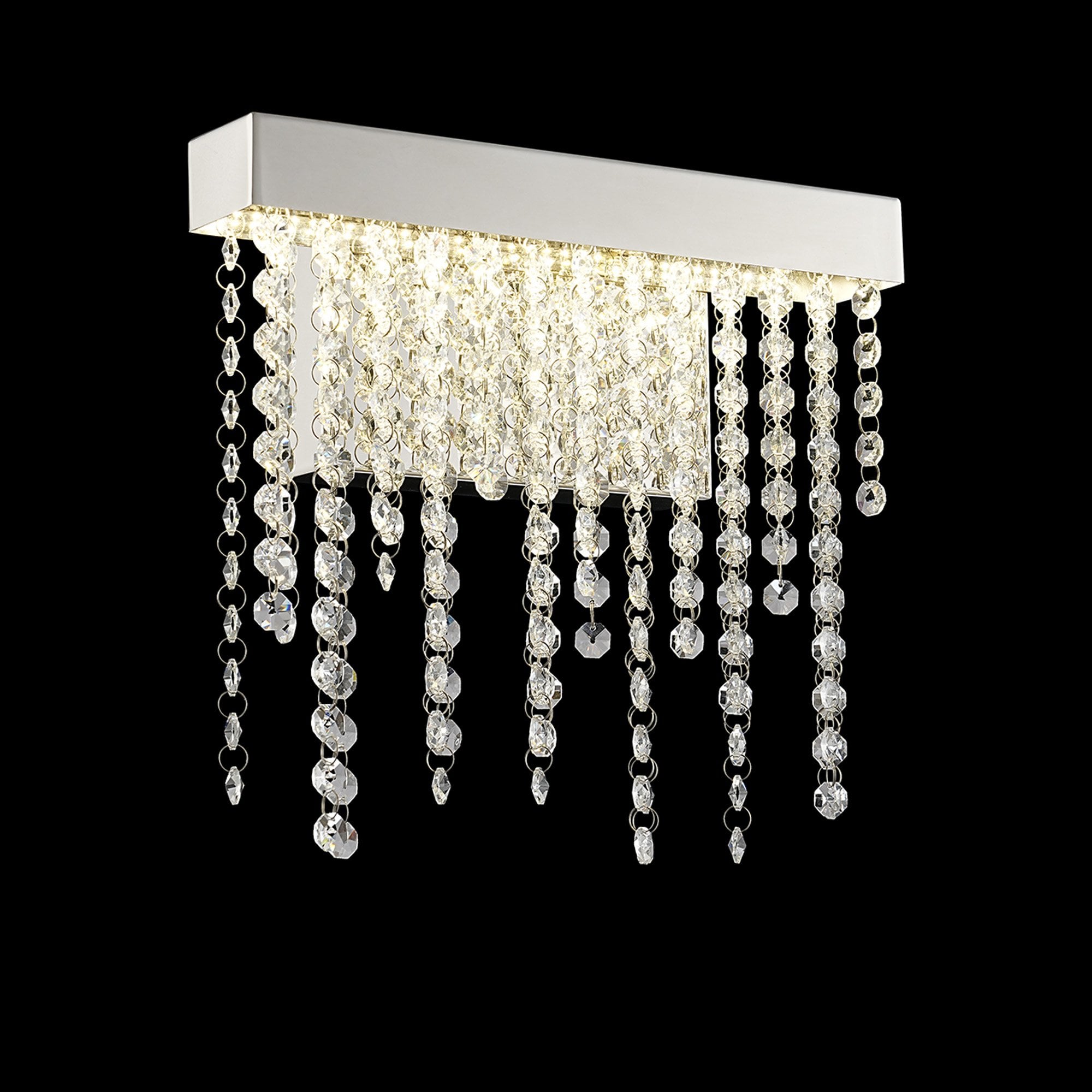 IL32868 Bano Small Dimmable Wall Light 6W LED Polished Chrome / Crystal Chain