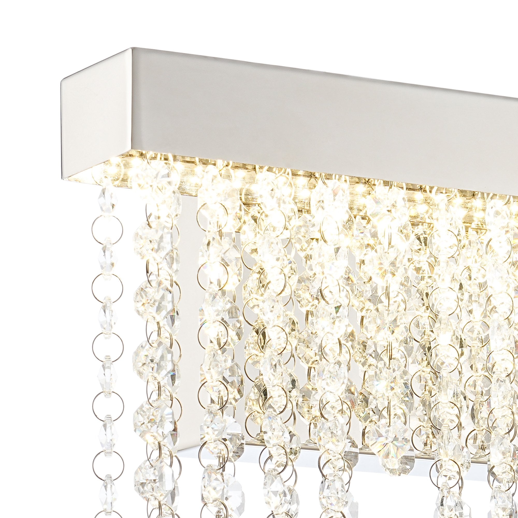 IL32868 Bano Small Dimmable Wall Light 6W LED Polished Chrome / Crystal Chain