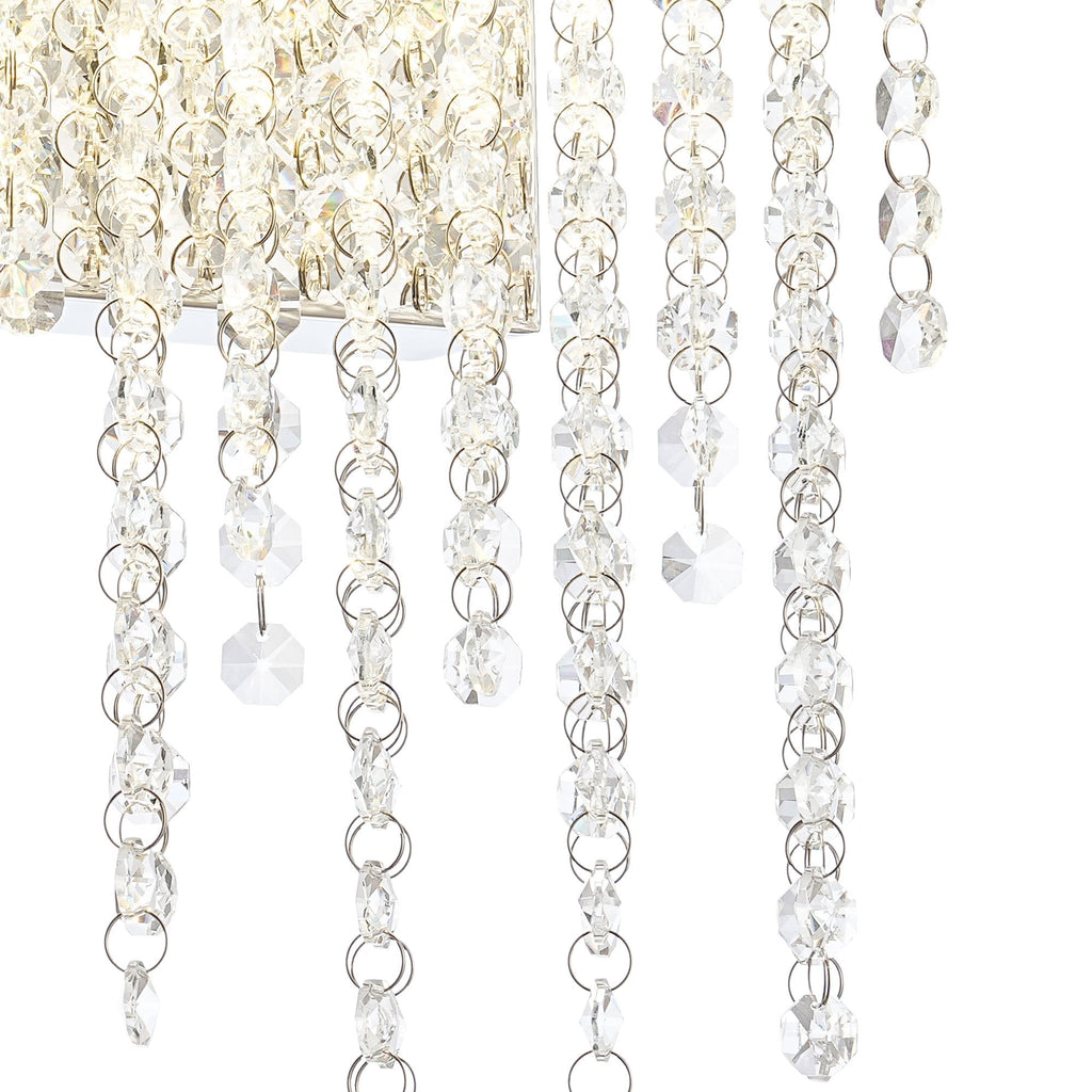 IL32868 Bano Small Dimmable Wall Light 6W LED Polished Chrome / Crystal Chain