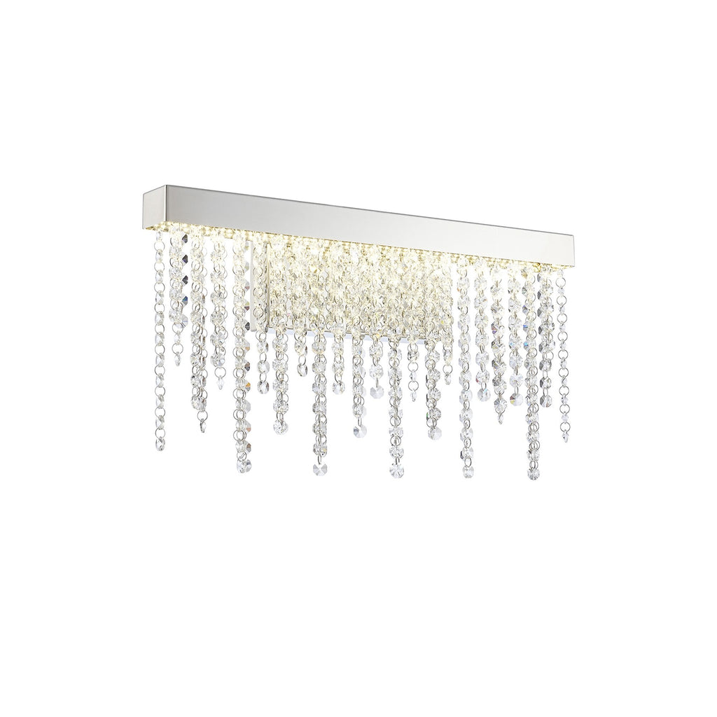 IL32869 Bano Medium Dimmable Wall Light 9W LED Polished Chrome / Crystal Chain
