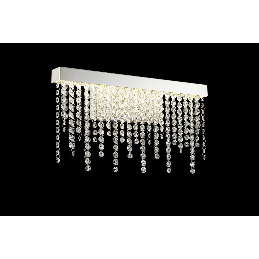 IL32869 Bano Medium Dimmable Wall Light 9W LED Polished Chrome / Crystal Chain