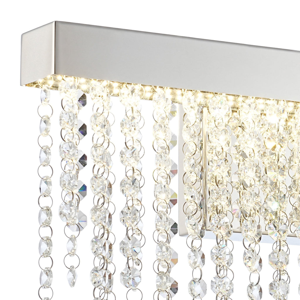 IL32869 Bano Medium Dimmable Wall Light 9W LED Polished Chrome / Crystal Chain