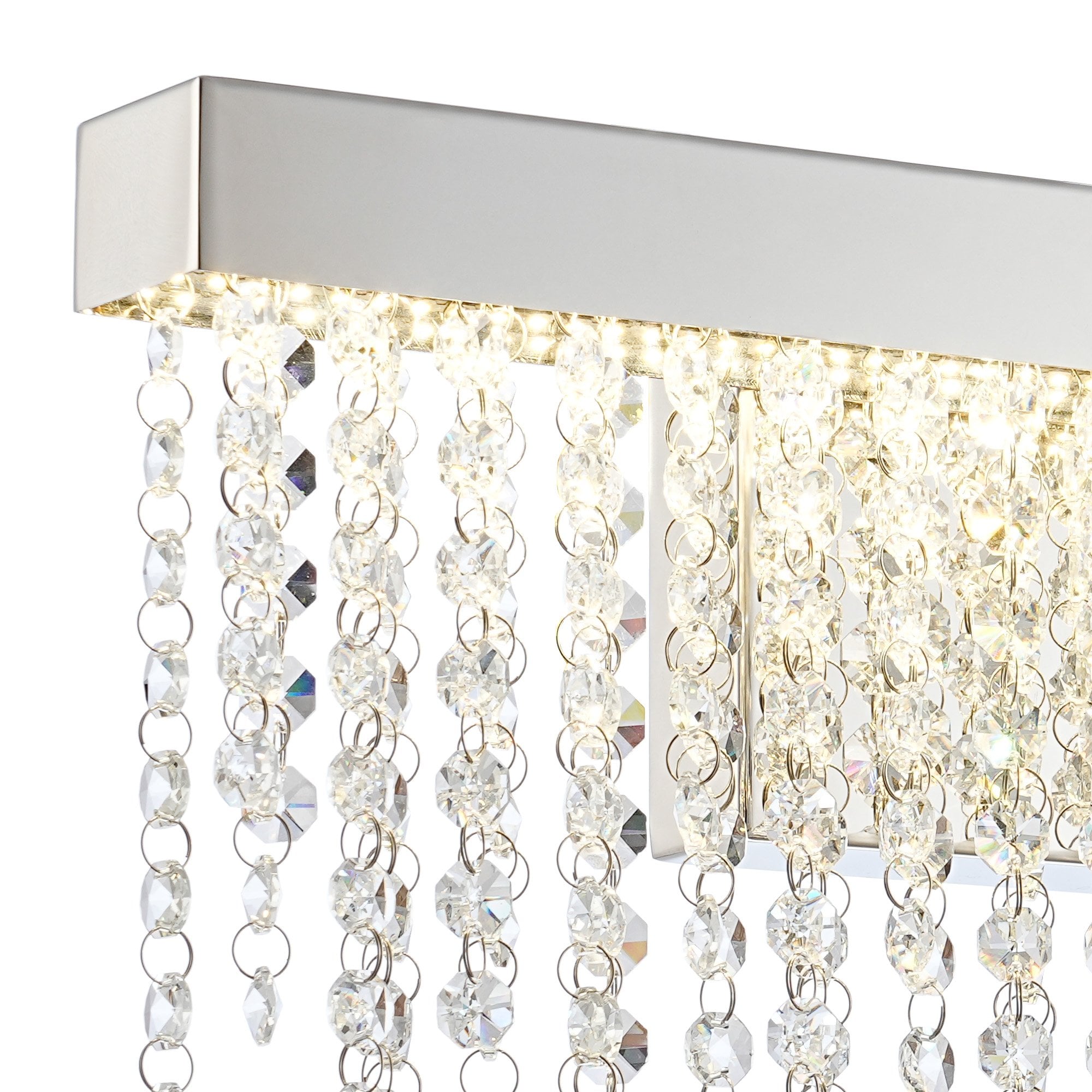 IL32869 Bano Medium Dimmable Wall Light 9W LED Polished Chrome / Crystal Chain