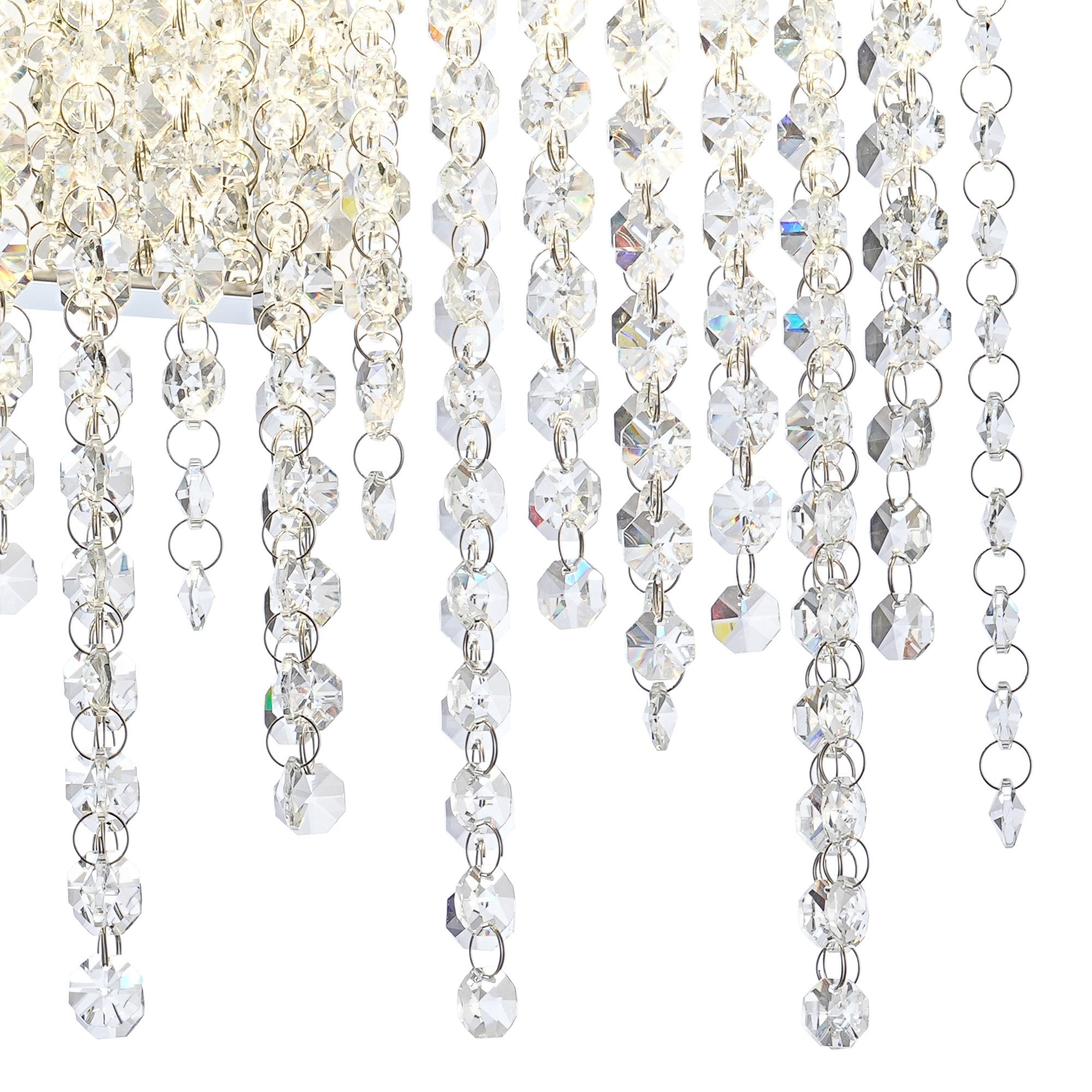 IL32869 Bano Medium Dimmable Wall Light 9W LED Polished Chrome / Crystal Chain