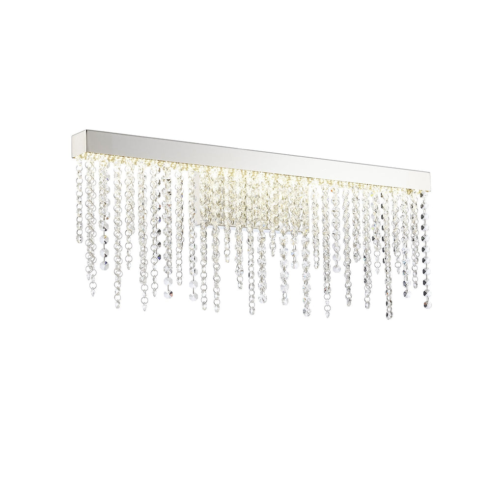 IL32870 Bano Large Dimmable Wall Light 12W LED Polished Chrome / Crystal Chain