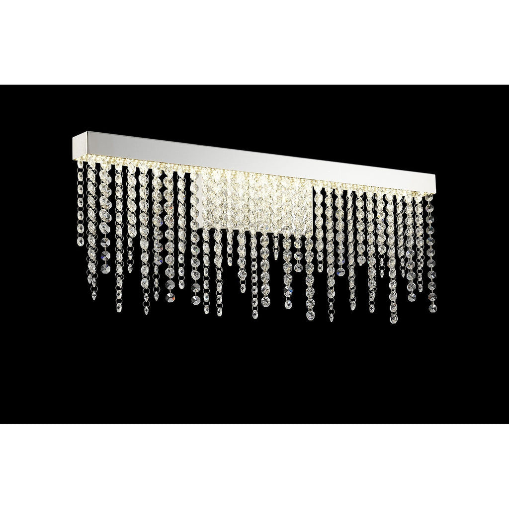 IL32870 Bano Large Dimmable Wall Light 12W LED Polished Chrome / Crystal Chain
